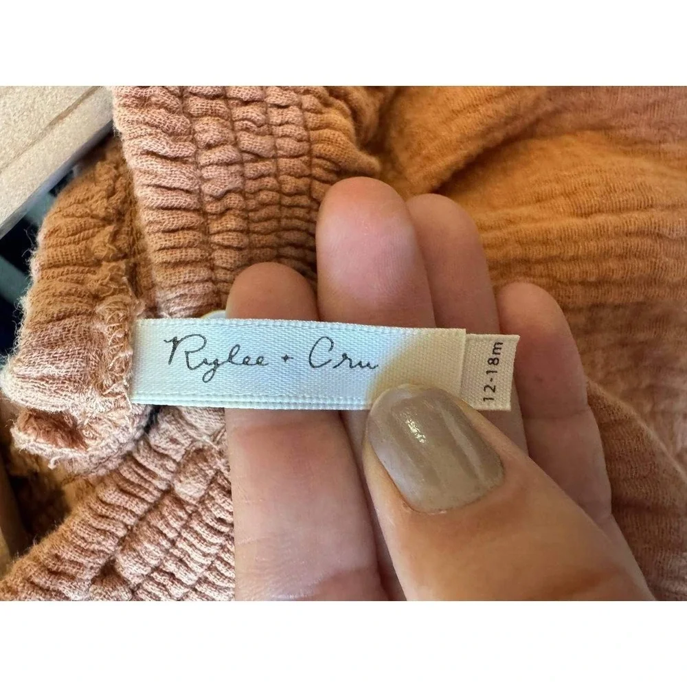 Rylee & Cru Terracotta Gauze Crochet Hem Boho Top 12-18m Scandi baby Euro Summer - Picture 4 of 4